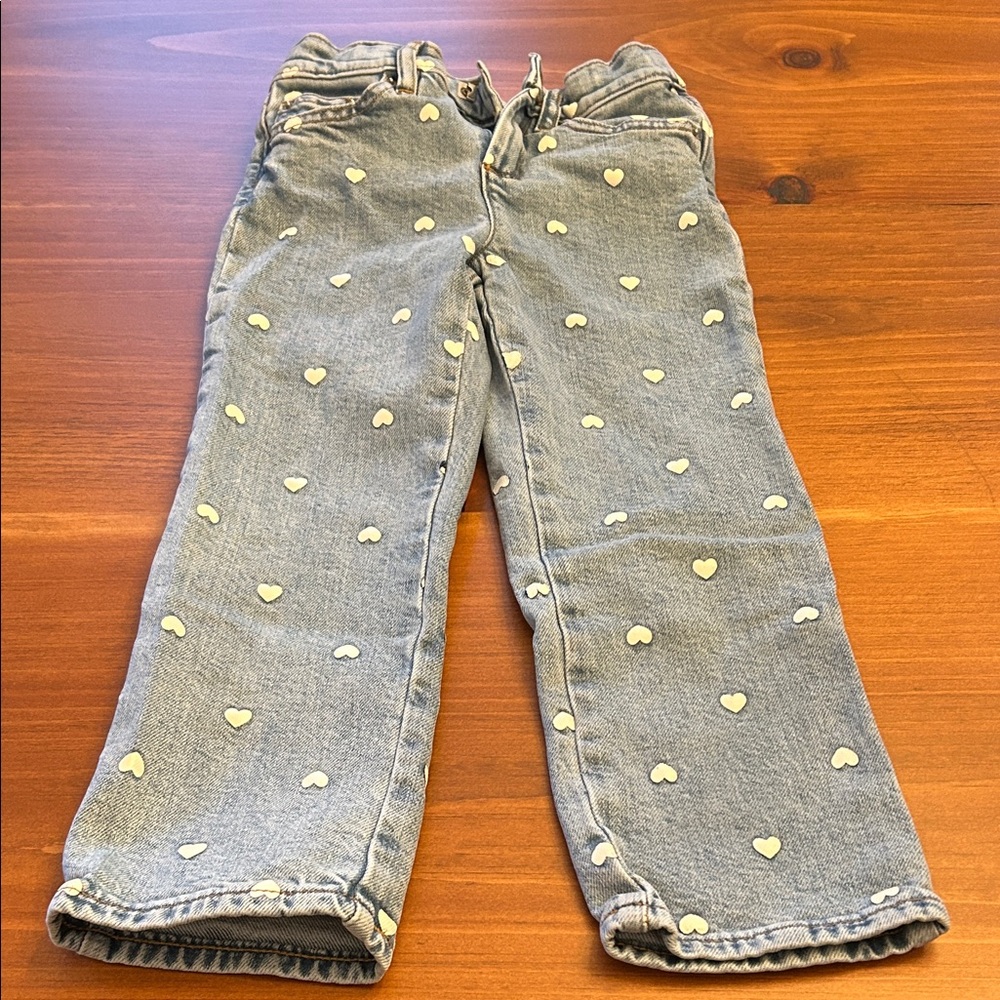 Crewcuts Kids Jeans with Yellow Heart Pattern